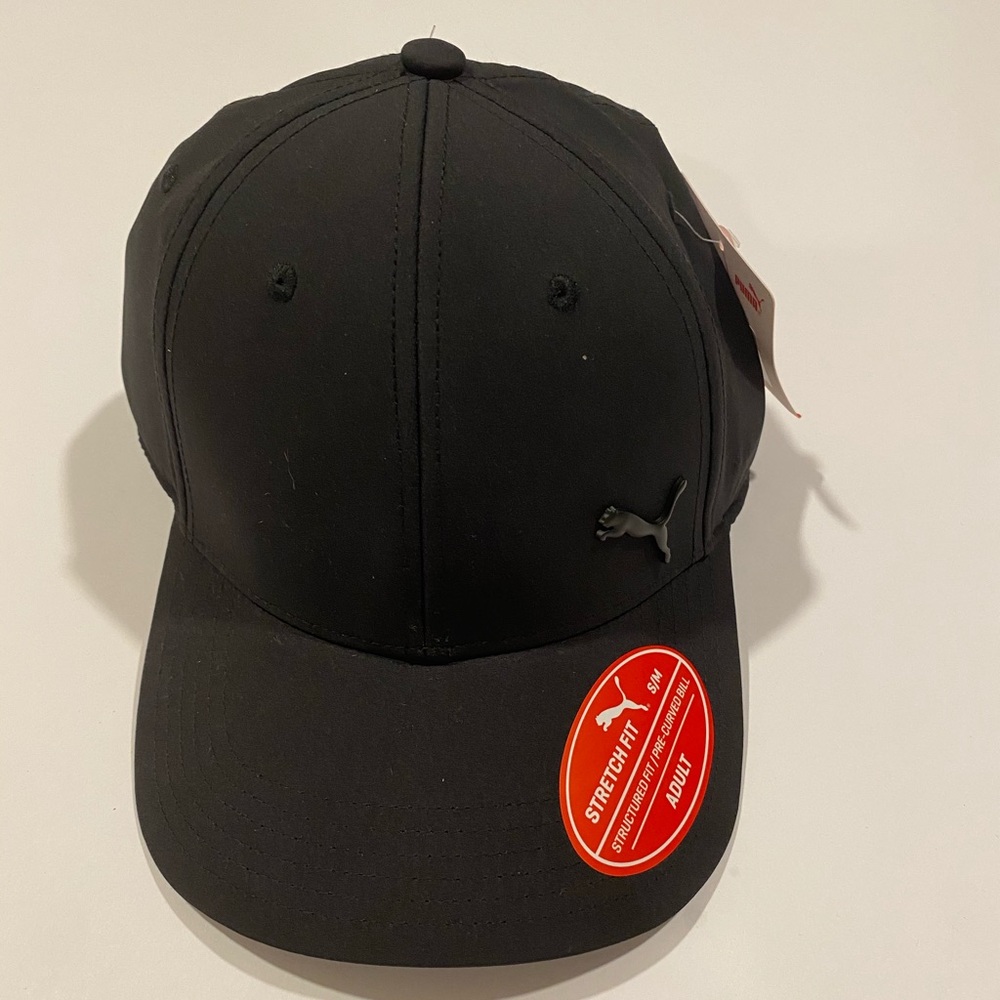 PUMA MEN STRETCH FIT FITTED BLACK GREY HAT CAP